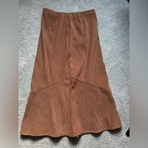 White Stag‎ Brown Asymmetrical A-Line Maxi Skirt Petities Size 6